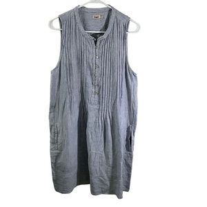 Faherty Isha Striped Linen Dress With Pockets